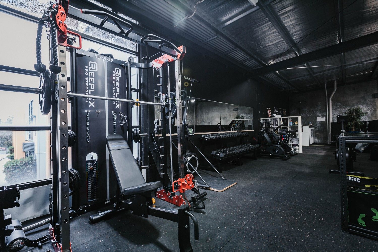 Strength room — Reeplix rack by the window