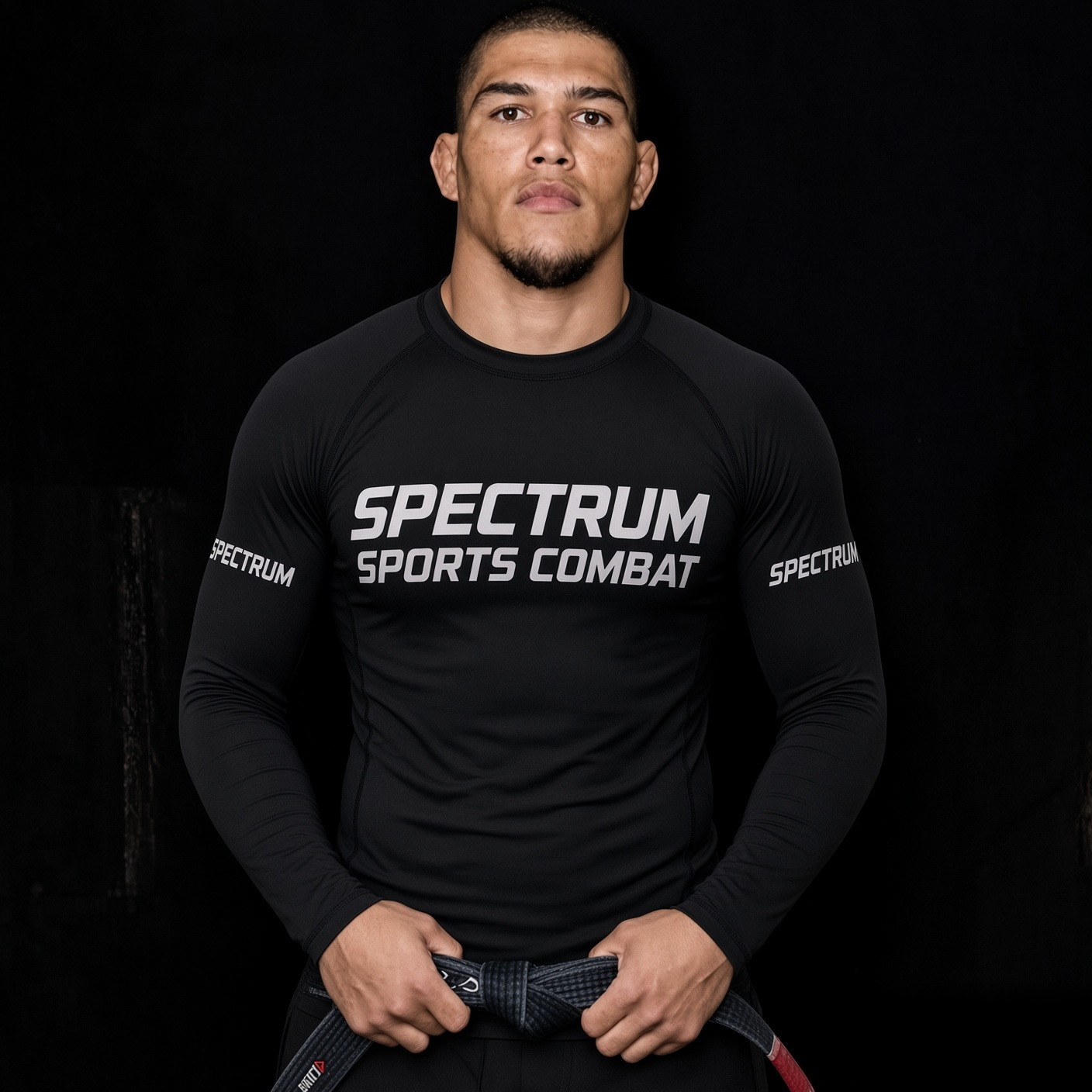 Adult Spectrum Viper rash guard, black long sleeve