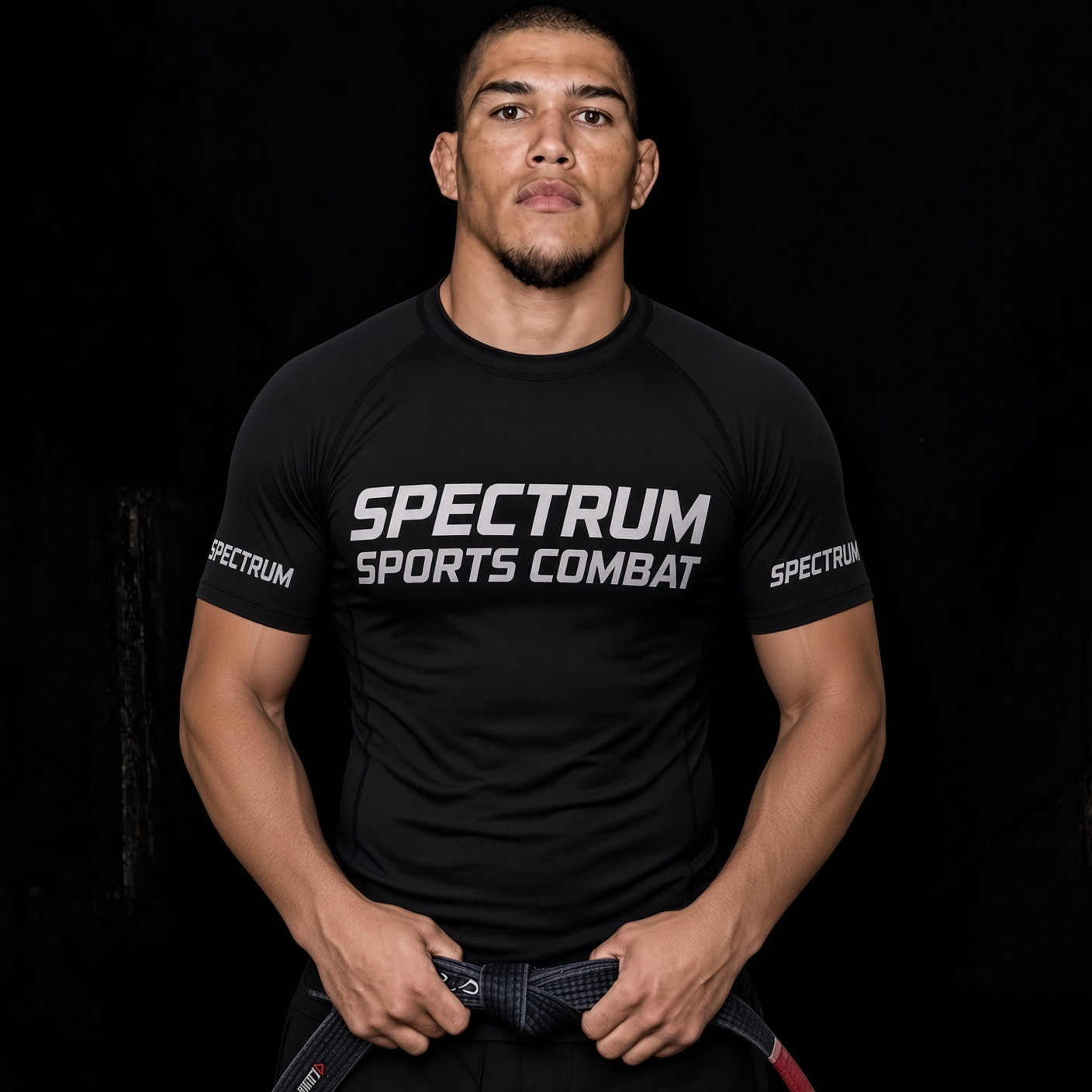 Adult Spectrum Viper rash guard, black short sleeve